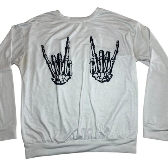 SHEIN Sweaters - Shein Skeleton Handprint Pullover Sweater Womens Size M​​​​​